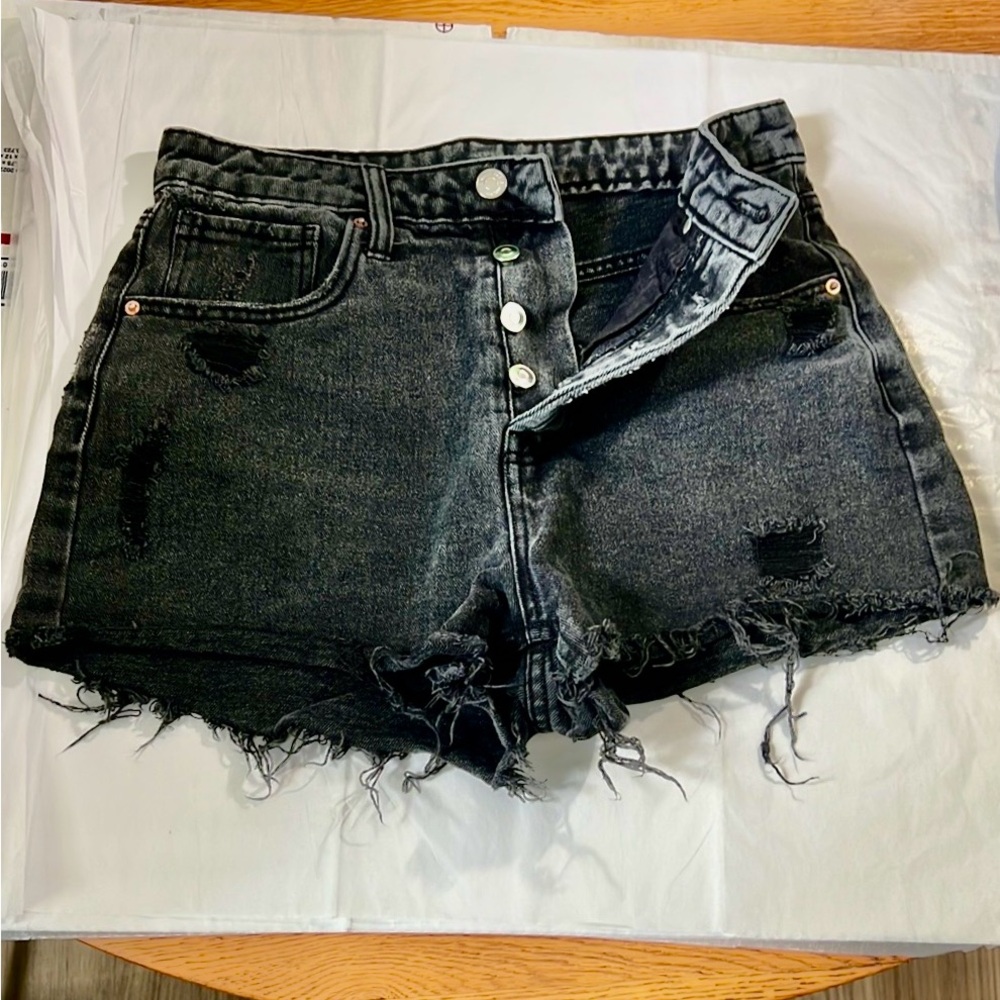 Wild Fable Distressed Black Denim Shorts - Picture 2 of 8